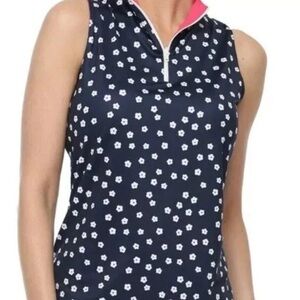 Belyn Key Navy Floral Reversible Top